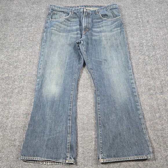 Vintage Banana Republic Jeans Mens 38x30 Blue Bootcut Whiskered Denim‎ Y2K 38x28 - Picture 1 of 13